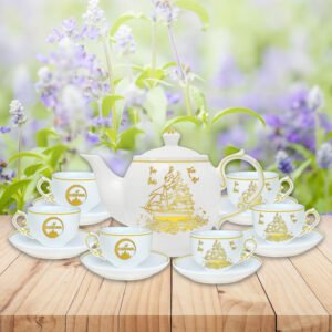 Bộ Ấm Chén Trà Hồng – Bạch Ngọc