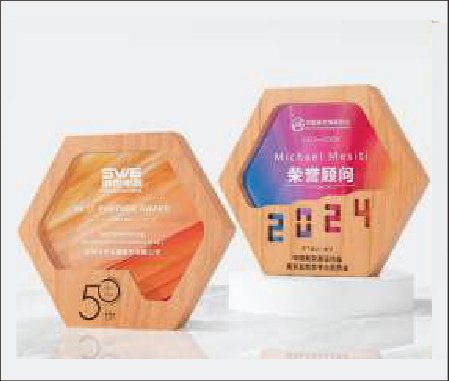 Cúp Pha Lê Lục Giác Vinh Danh Sắc Màu